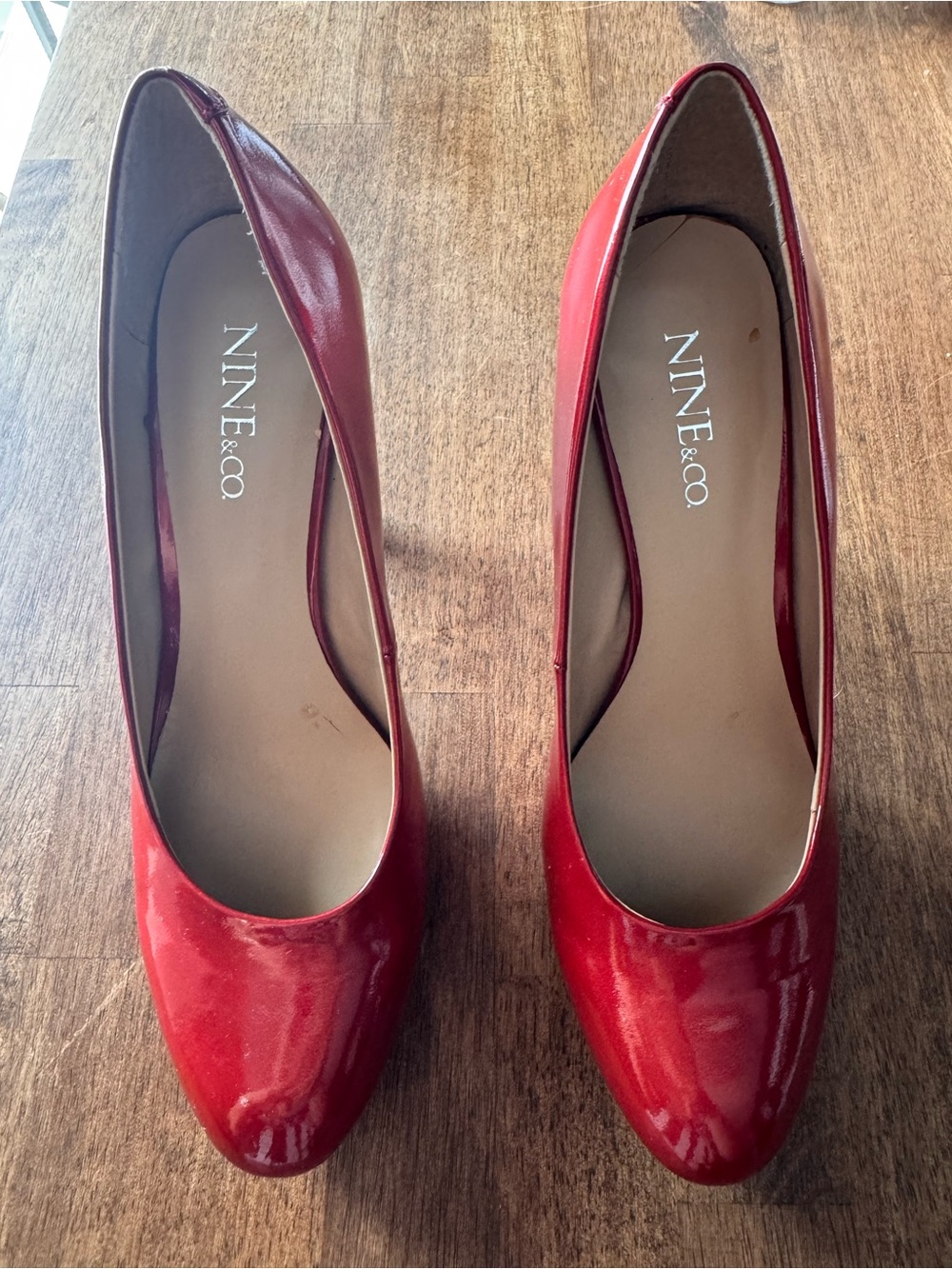 Nine & Co. Red Patent Leather Pointed Toe Pumps